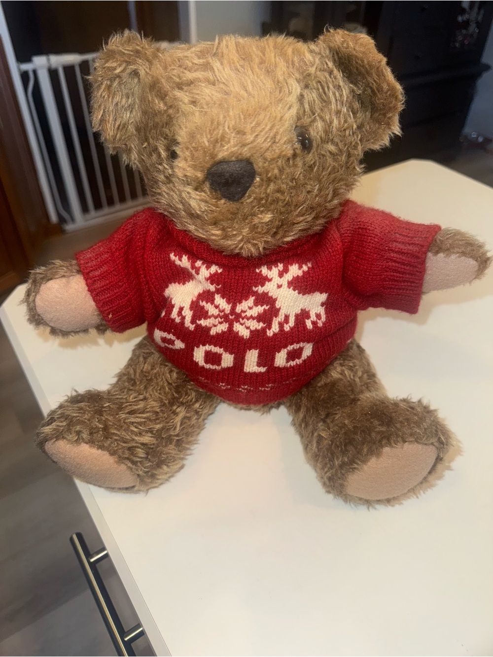 Vintage Ralph Lauren POLO Teddy Bear in Red Sweater from 1998